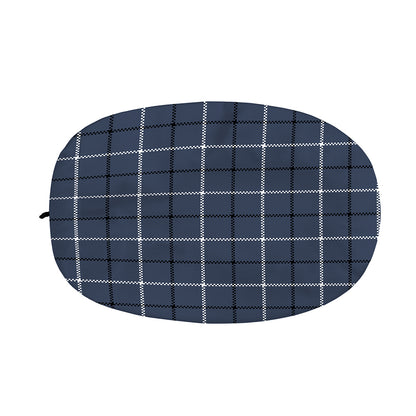 Dark Blue Tattersall Pattern Print Car Side Mirror Covers