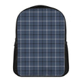 Dark Blue Tattersall Pattern Print Casual Backpack