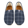 Dark Blue Tattersall Pattern Print Casual Shoes