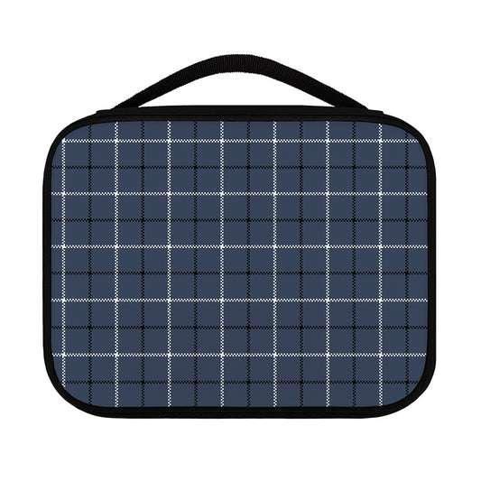 Dark Blue Tattersall Pattern Print Classic Bible Case