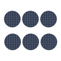 Dark Blue Tattersall Pattern Print Coaster Set