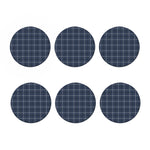 Dark Blue Tattersall Pattern Print Coaster Set