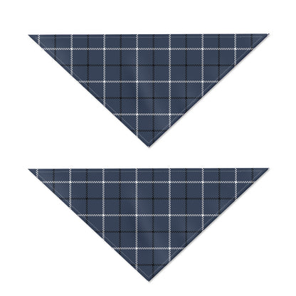 Dark Blue Tattersall Pattern Print Dog Bandana