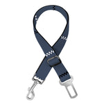 Dark Blue Tattersall Pattern Print Dog Seat Belt