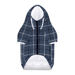 Dark Blue Tattersall Pattern Print Dog Zip Up Hoodie