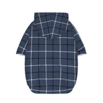 Dark Blue Tattersall Pattern Print Dog Zip Up Hoodie