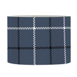 Dark Blue Tattersall Pattern Print Drum Lamp Shade