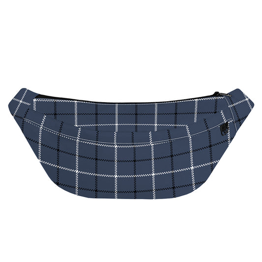 Dark Blue Tattersall Pattern Print Fanny Pack