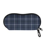 Dark Blue Tattersall Pattern Print Glasses Case