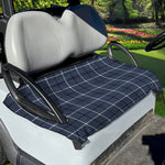 Dark Blue Tattersall Pattern Print Golf Cart Seat Cover