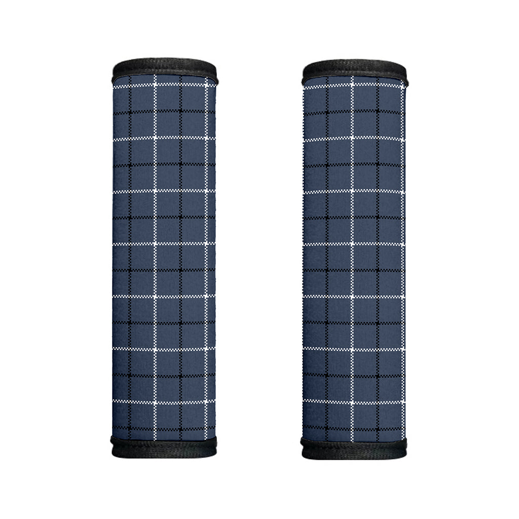 Dark Blue Tattersall Pattern Print Handle Covers