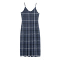 Dark Blue Tattersall Pattern Print Jersey Midi Cami Dress