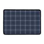 Dark Blue Tattersall Pattern Print Kitchen Mat