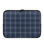 Dark Blue Tattersall Pattern Print Laptop Sleeve
