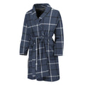 Dark Blue Tattersall Pattern Print Men's Bathrobe