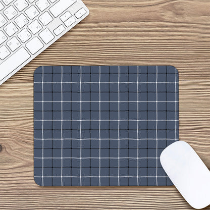 Dark Blue Tattersall Pattern Print Mouse Pad