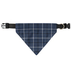 Dark Blue Tattersall Pattern Print Over The Collar Dog Bandana