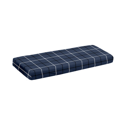 Dark Blue Tattersall Pattern Print Piano Keyboard Cover