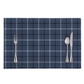 Dark Blue Tattersall Pattern Print Placemat