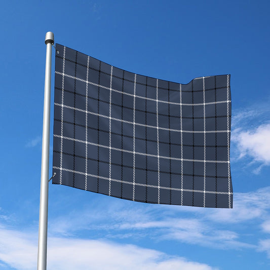 Dark Blue Tattersall Pattern Print Polyester Flag