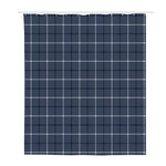 Dark Blue Tattersall Pattern Print Polyester Shower Curtain