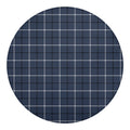 Dark Blue Tattersall Pattern Print Round Blanket