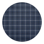 Dark Blue Tattersall Pattern Print Round Blanket