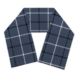 Dark Blue Tattersall Pattern Print Scarf