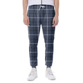 Dark Blue Tattersall Pattern Print Joggers