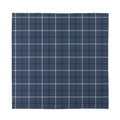 Dark Blue Tattersall Pattern Print Silk Bandana