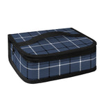 Dark Blue Tattersall Pattern Print Small Lunch Bag