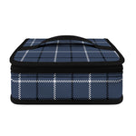 Dark Blue Tattersall Pattern Print Small Lunch Bag