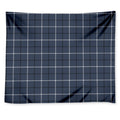 Dark Blue Tattersall Pattern Print Tapestry