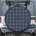 Dark Blue Tattersall Pattern Print Tire Cover With Camera Hole
