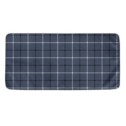 Dark Blue Tattersall Pattern Print Towel