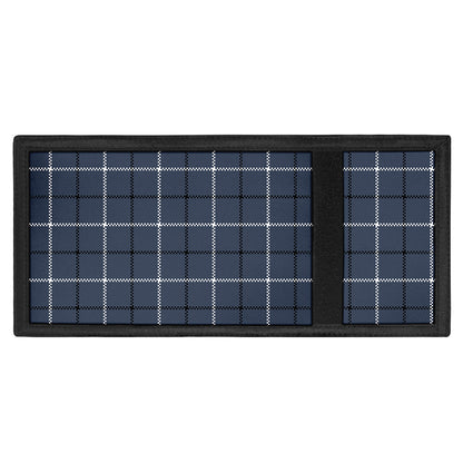 Dark Blue Tattersall Pattern Print Trifold Wallet