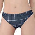 Dark Blue Tattersall Pattern Print Women's Panties