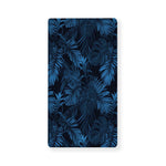Dark Blue Tropical Leaf Pattern Print Baby Crib Sheet