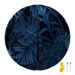 Dark Blue Tropical Leaf Pattern Print Basketball