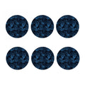 Dark Blue Tropical Leaf Pattern Print Coaster Set