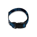 Dark Blue Tropical Leaf Pattern Print Dog Collar