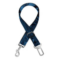 Dark Blue Tropical Leaf Pattern Print Dog Seat Belt