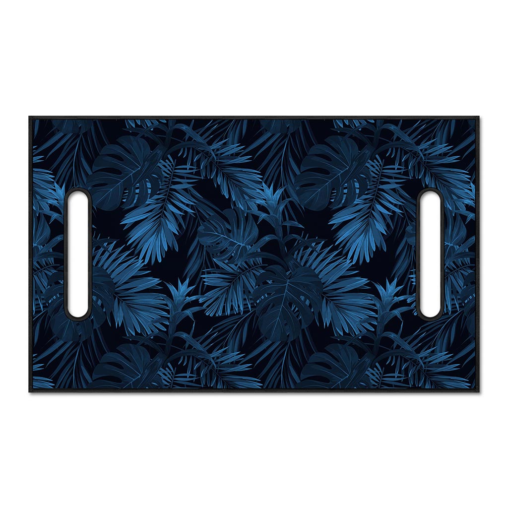 Dark Blue Tropical Leaf Pattern Print Golf Cart Seat Cover