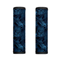Dark Blue Tropical Leaf Pattern Print Handle Covers
