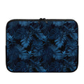 Dark Blue Tropical Leaf Pattern Print Laptop Sleeve