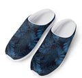 Dark Blue Tropical Leaf Pattern Print Mesh Casual Shoes