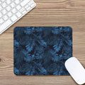 Dark Blue Tropical Leaf Pattern Print Mouse Pad