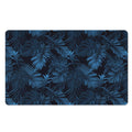Dark Blue Tropical Leaf Pattern Print Polyester Doormat
