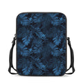 Dark Blue Tropical Leaf Pattern Print Rectangular Crossbody Bag