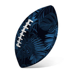 Dark Blue Tropical Leaf Pattern Print Rugby Ball